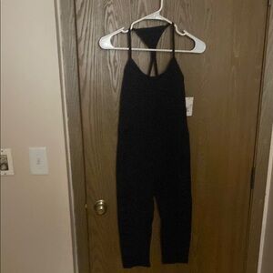 Black Halter Spandex Jumpsuit